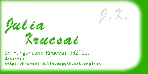 julia krucsai business card
